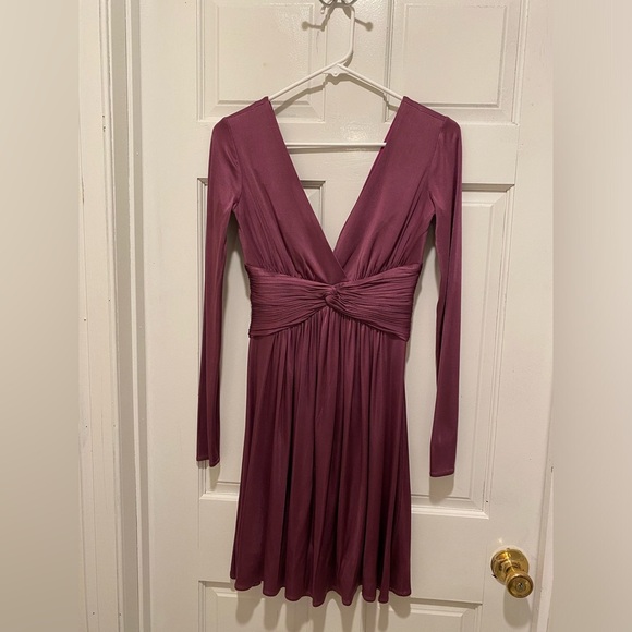 BCBGMaxAzria Long Sleeve Plunge Gown - Picture 2 of 7